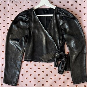 Vero Moda Metallic Black Wrap Blouse